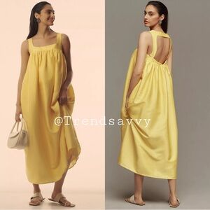 Anthropologie Pinnacle Shruti Sancheti Yellow Maxi Dress Size Large Resort NWT